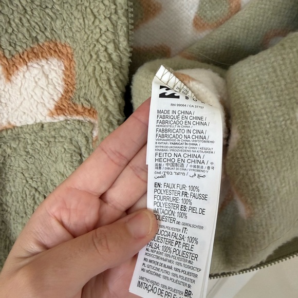 Billabong First Light Full Zip Jacket Floral Avocado M NWT - Picture 5 of 9